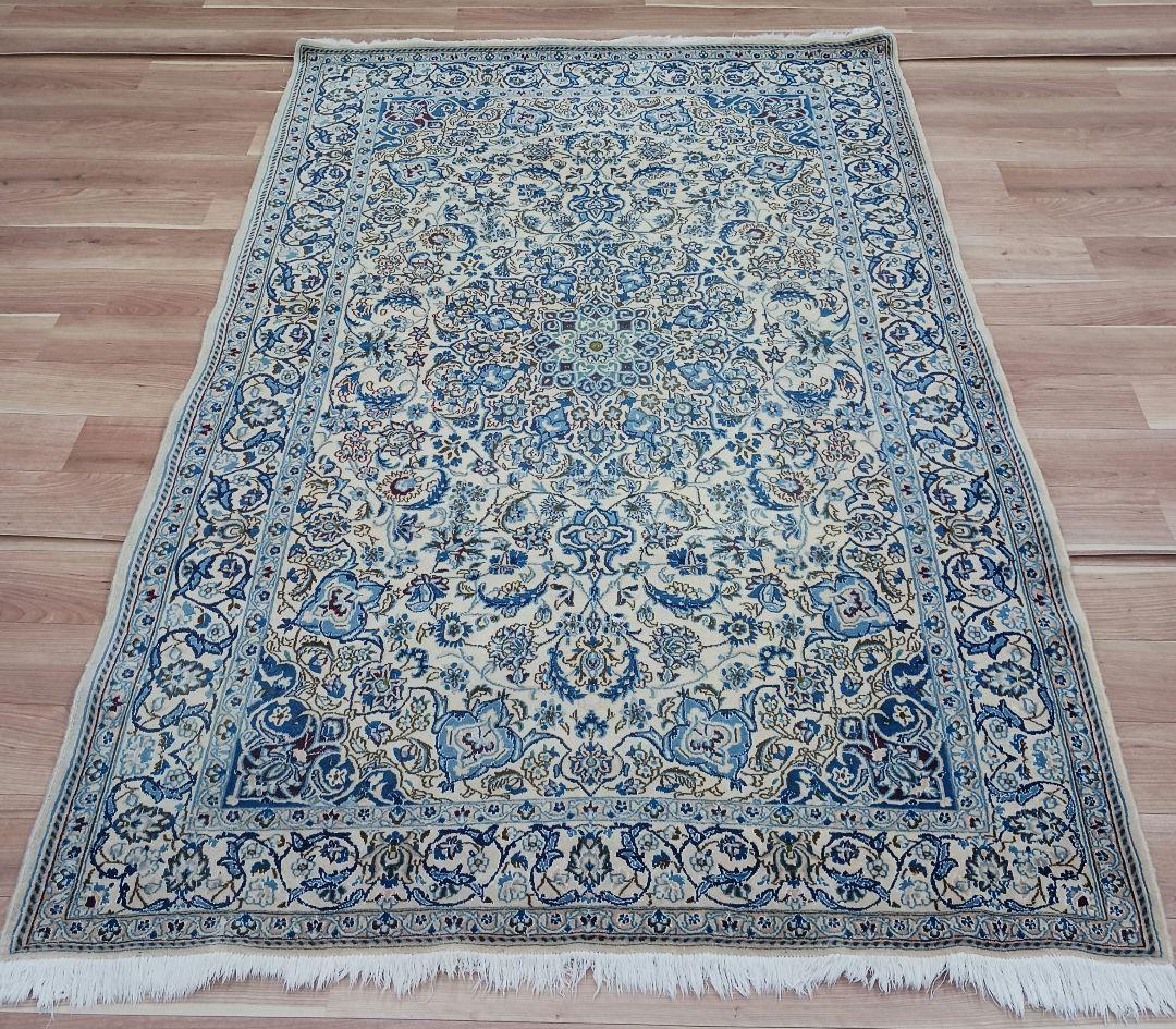 おはなY2602 ペルシャ絨毯 イラン ナイン産 ウール 手織り絨毯 大判