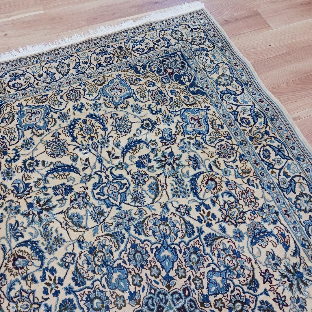 おはなY2602 ペルシャ絨毯 イラン ナイン産 ウール 手織り絨毯 大判