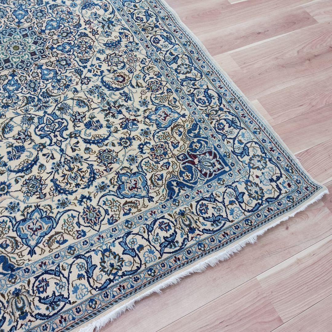 おはなY2602 ペルシャ絨毯 イラン ナイン産 ウール 手織り絨毯 大判