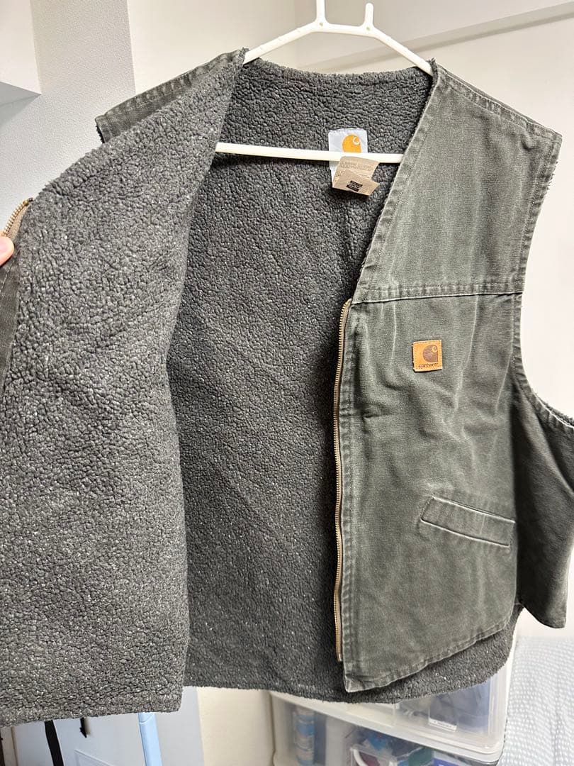値下がり❗️Carhartt グレー ジップアップ ベスト