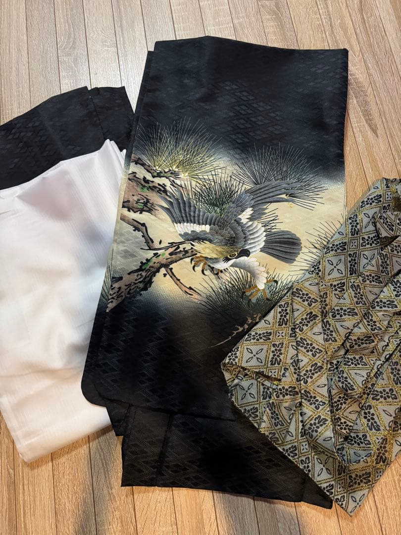 七五三 5歳 13点フルセット 黒 ブラック 羽織袴セット753 5歳男の子着物