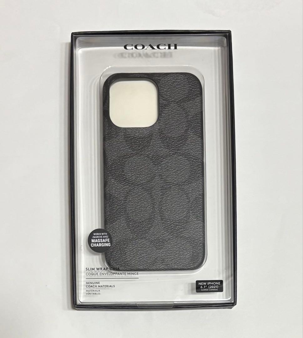 COACH iPhone13pro対応 ケース C8023 GRAPHITE