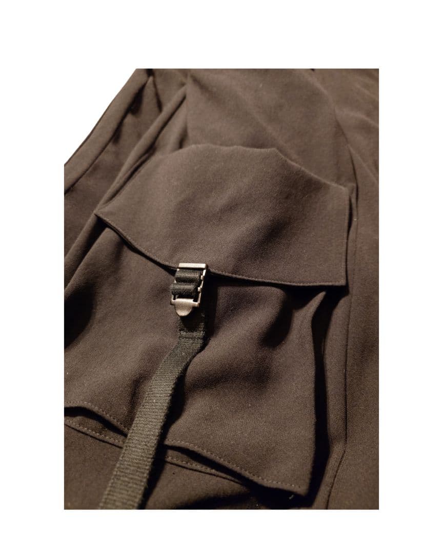 bajra トリアセテート ワイドカーゴパンツ 黒 サイズ③