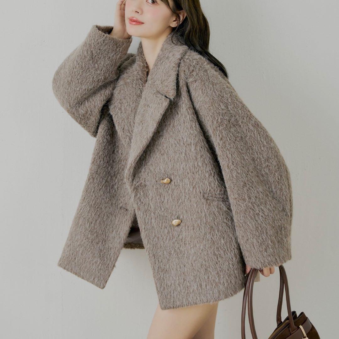 【新品タグ付き】Chico / 金釦シャギールーズコート