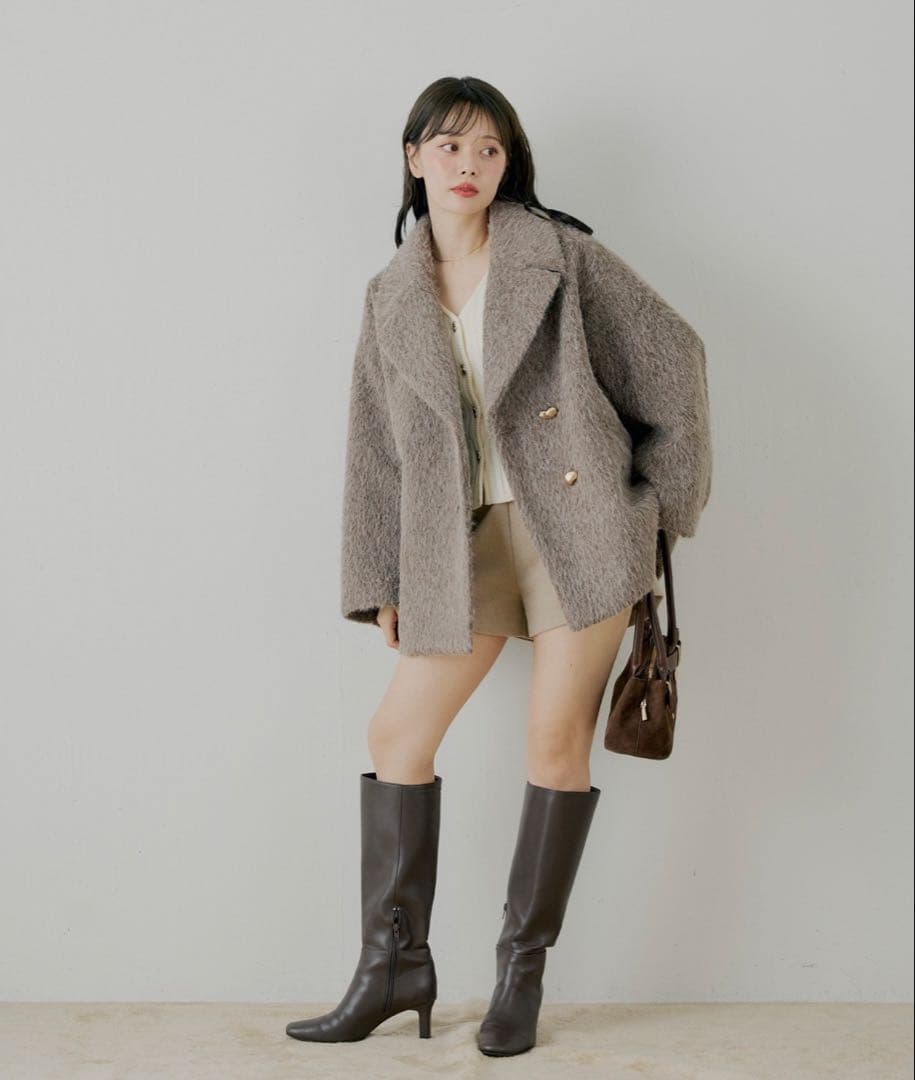 【新品タグ付き】Chico / 金釦シャギールーズコート