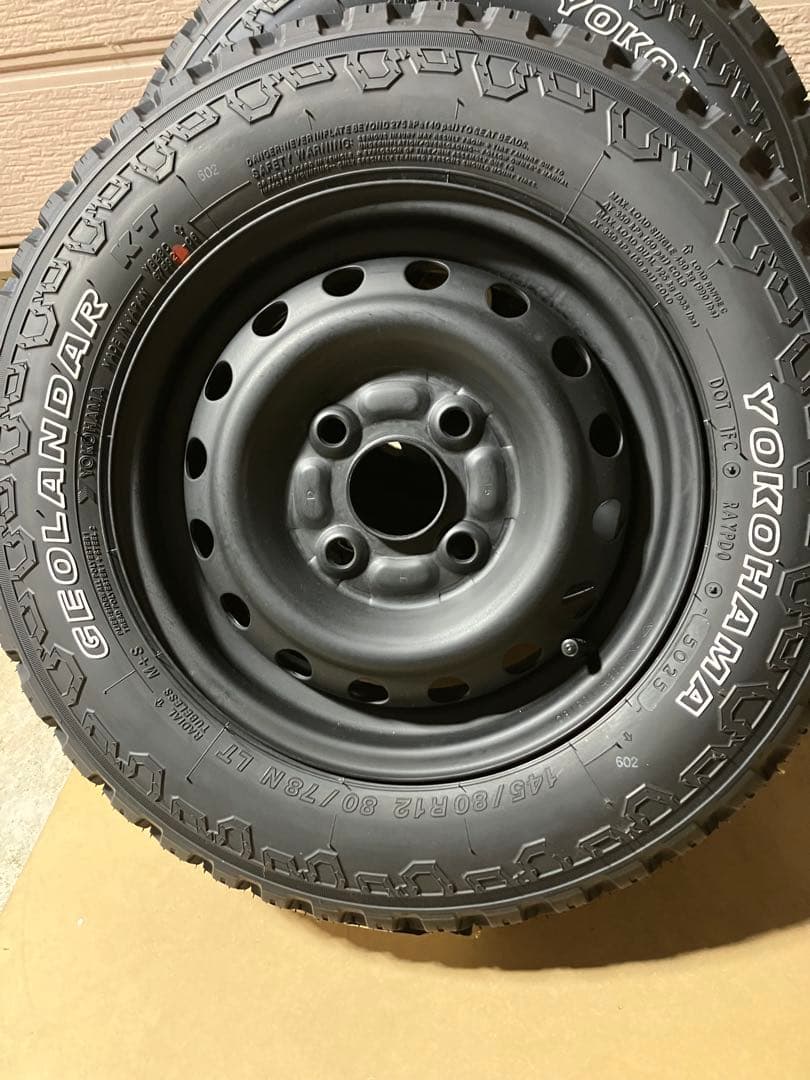 専用145/80r12 25年送料込み ホワイトレター ゴツゴツ4本セット