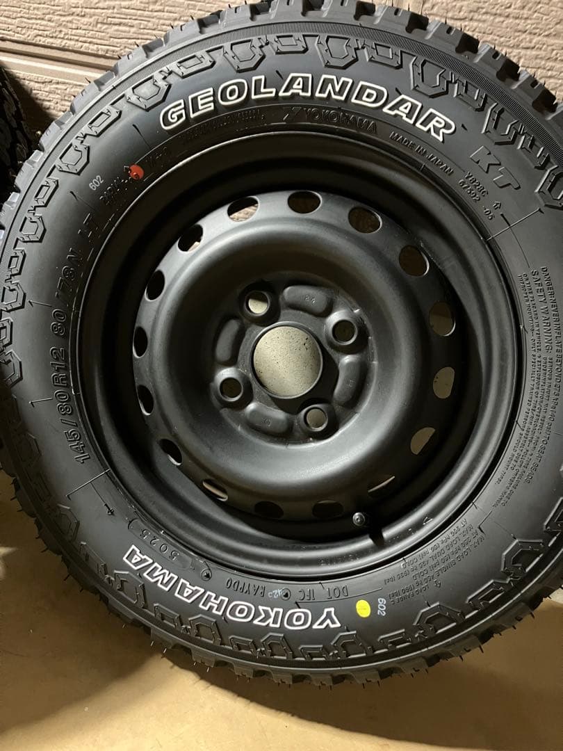 専用145/80r12 25年送料込み ホワイトレター ゴツゴツ4本セット