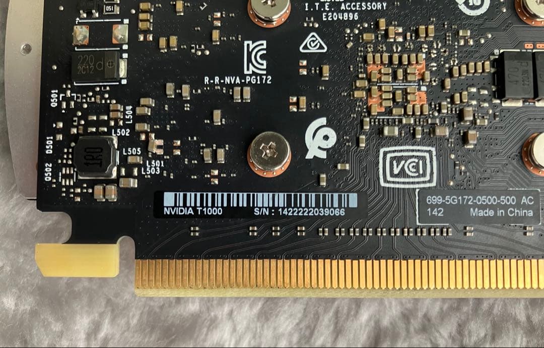 NVIDIA T1000 4GB 正常動作取り外し中古品