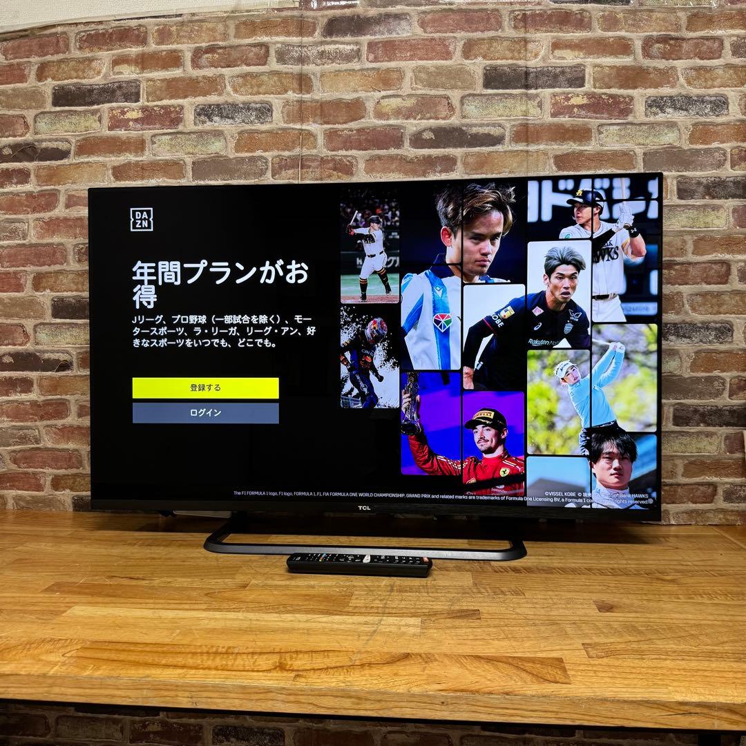 TCL 50V型 4K 液晶テレビ スマートテレビ 50P8S 動画配信アプリ○