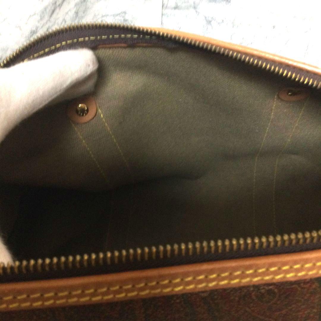 ETRO エトロ ボストンバッグ PVC ペイズリー柄 鍵付き