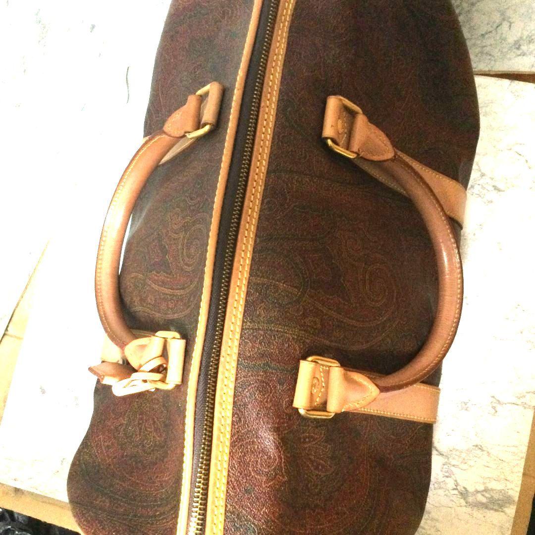 ETRO エトロ ボストンバッグ PVC ペイズリー柄 鍵付き