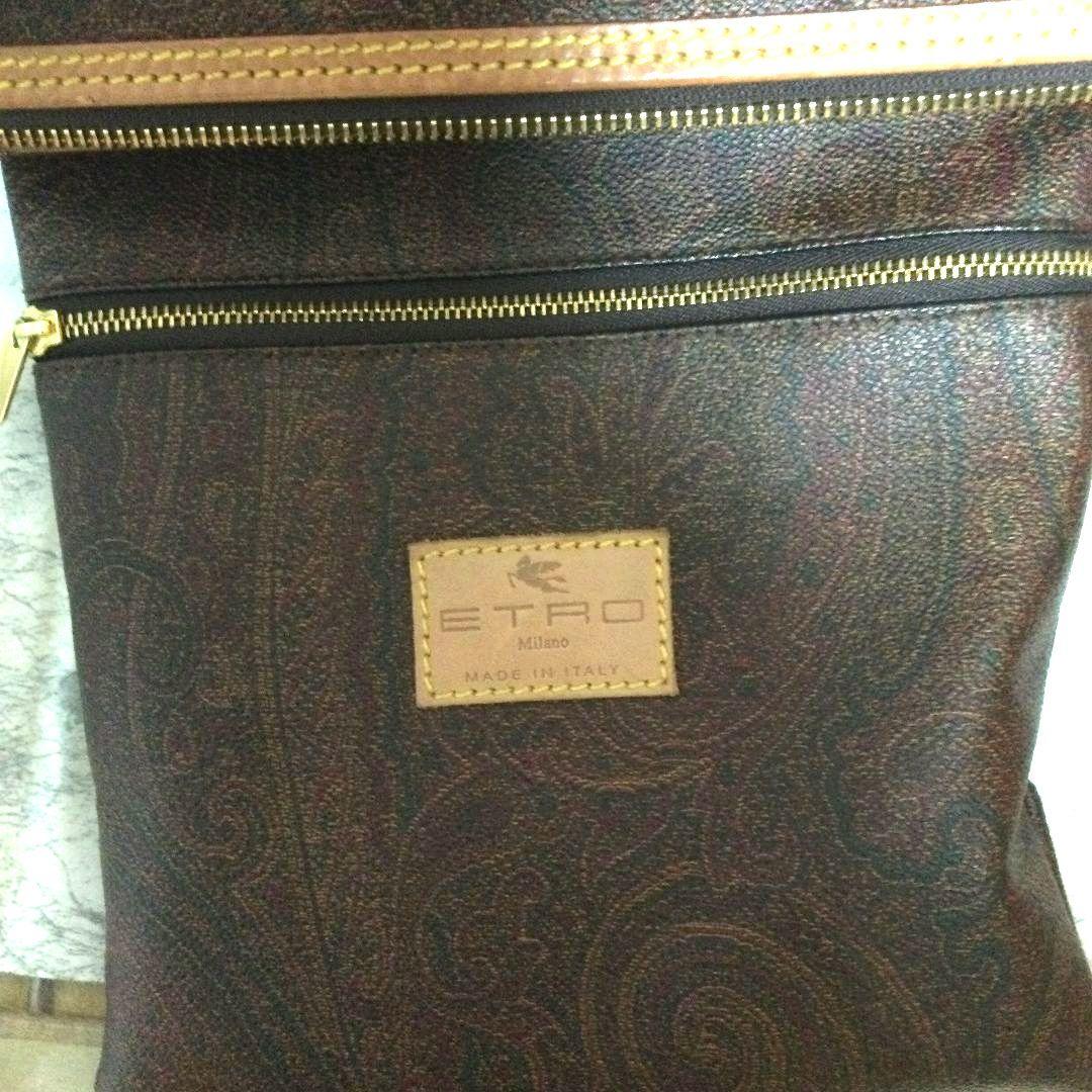 ETRO エトロ ボストンバッグ PVC ペイズリー柄 鍵付き