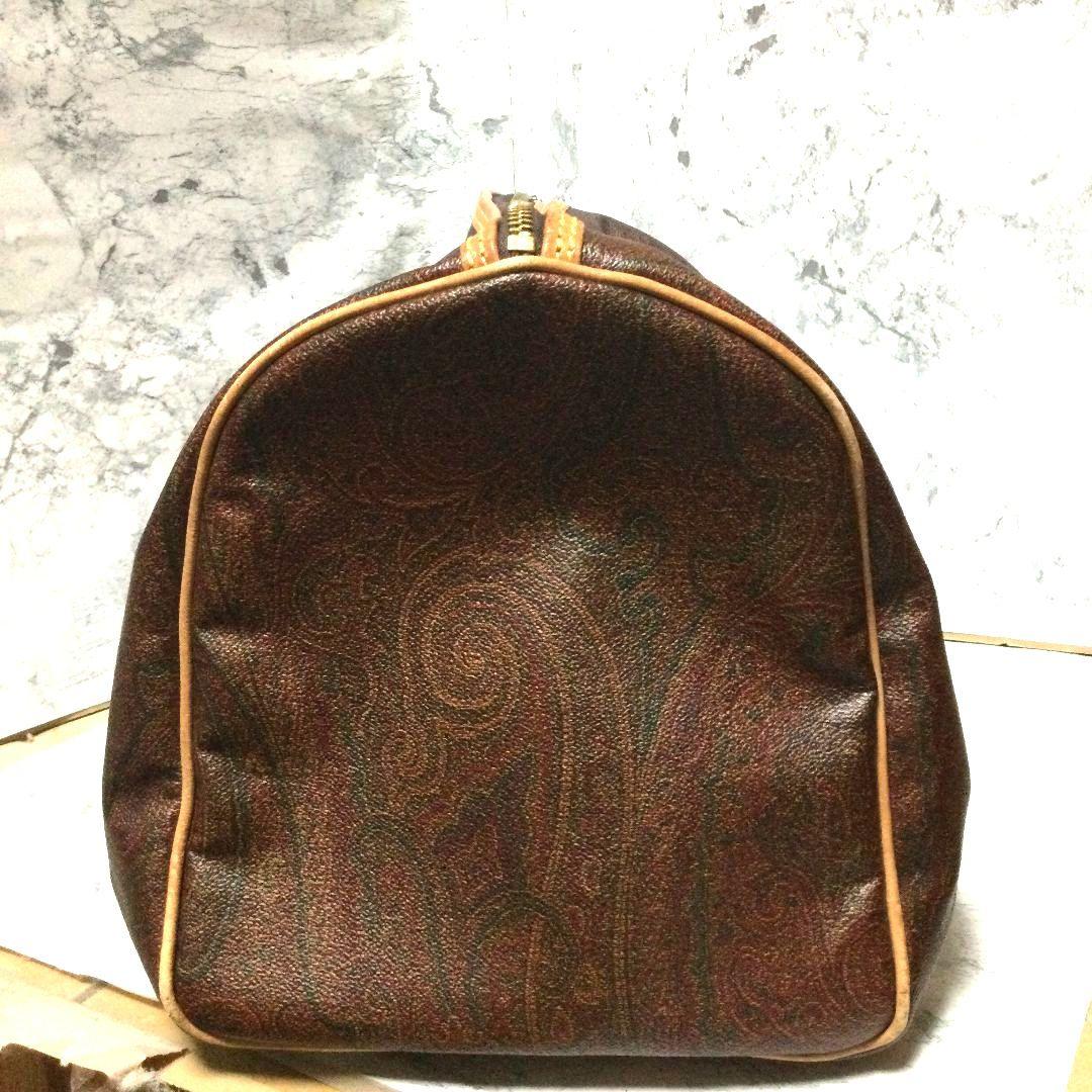 ETRO エトロ ボストンバッグ PVC ペイズリー柄 鍵付き