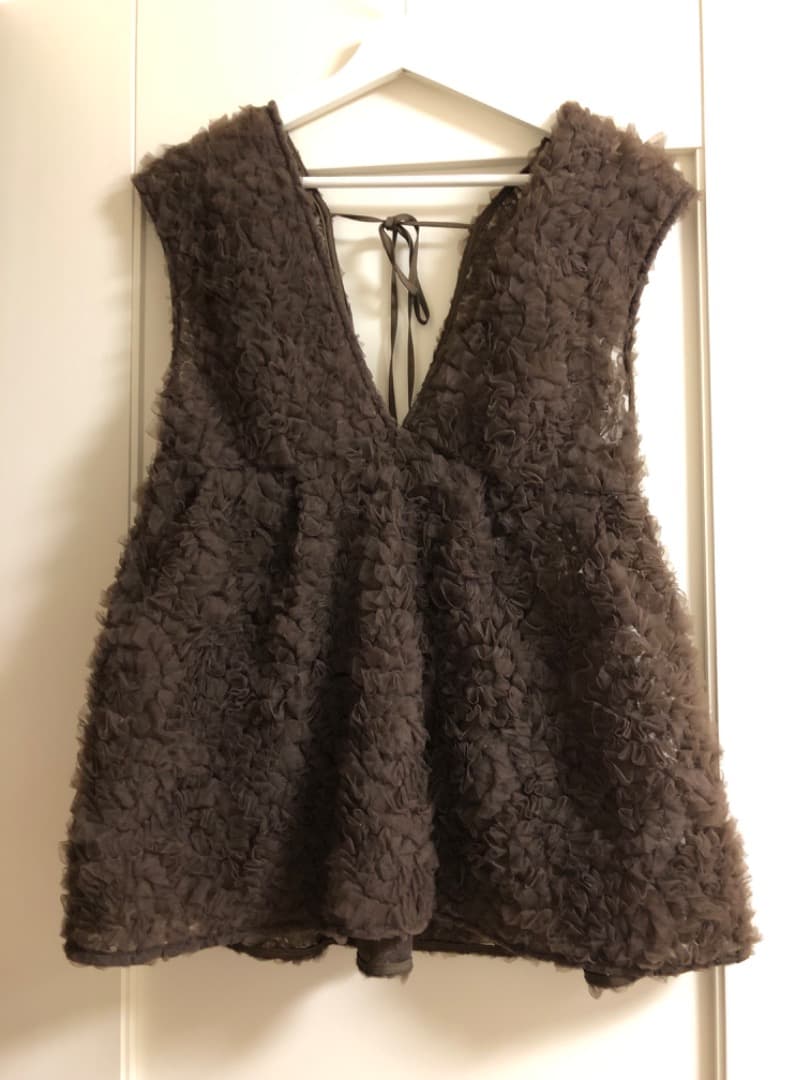 Mystrada　デコラチュール ブラウス こげ茶 ブラウン