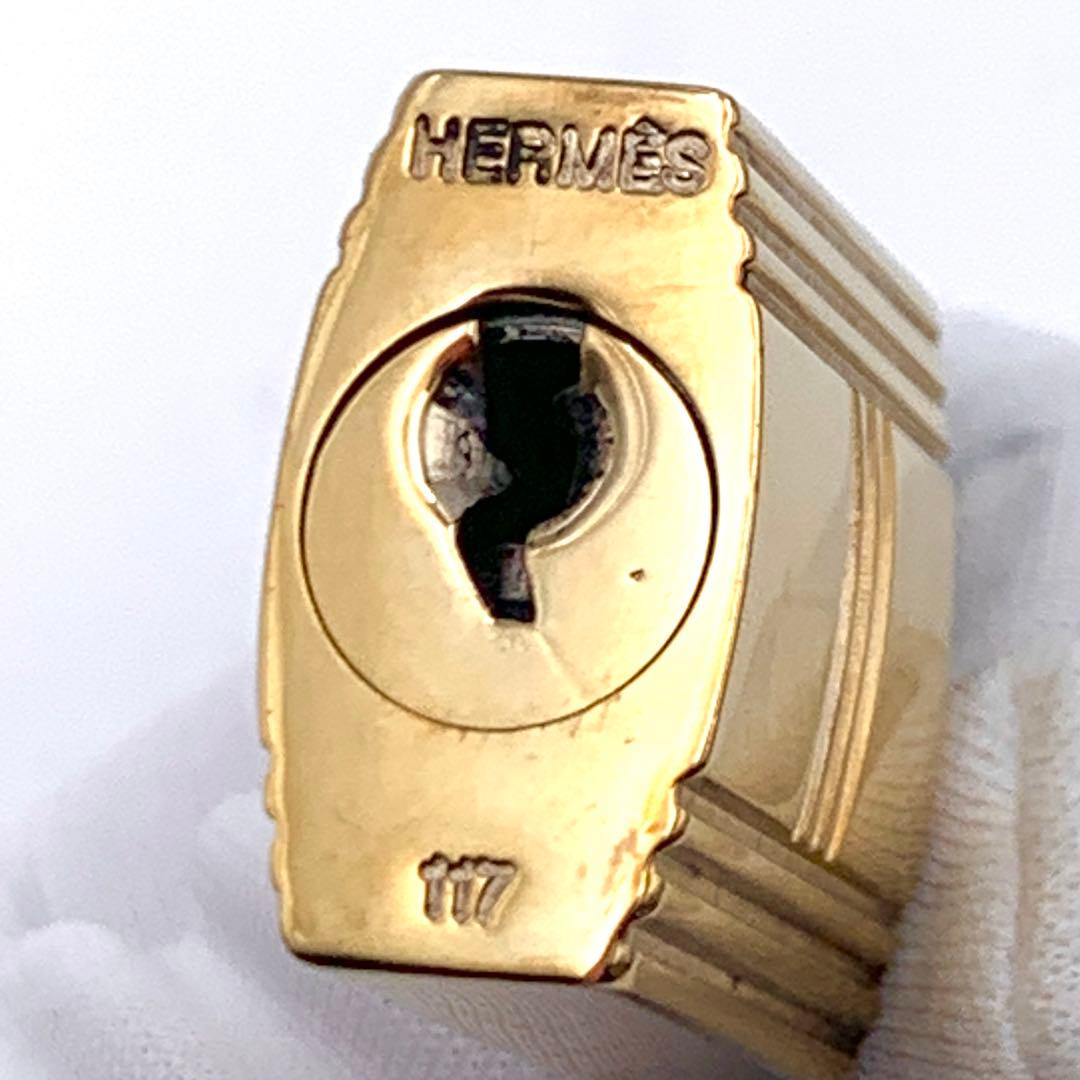 HERMES エルメス カデナ　24Kメッキ　No.117　117番　鍵付き