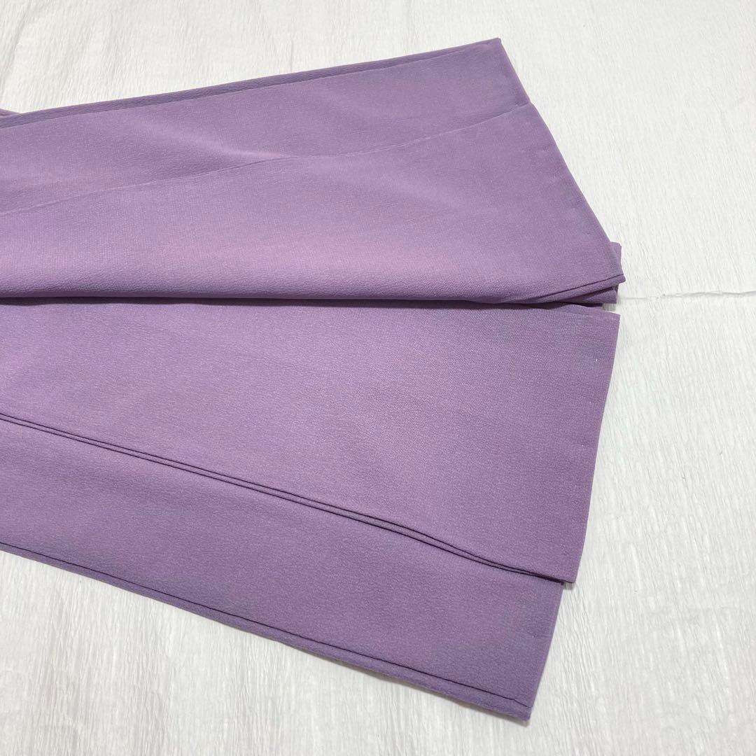 【良品✨】東レシルック　洗える着物　色無地　くすみの紫色　紋付　手縫い仕立てL4