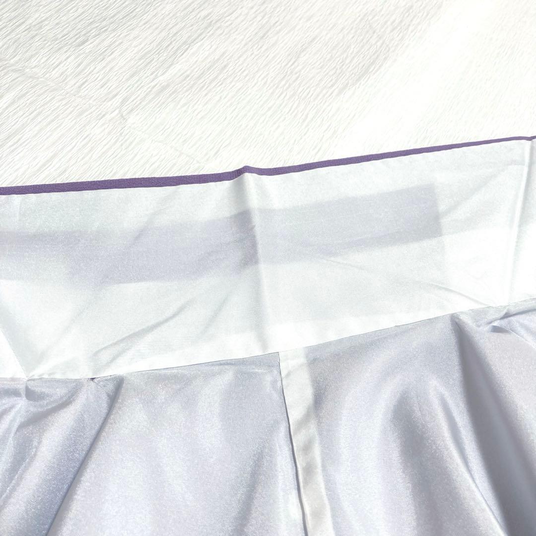 【良品✨】東レシルック　洗える着物　色無地　くすみの紫色　紋付　手縫い仕立てL4