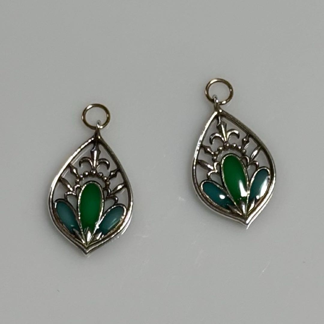 アガットSV グリーン ピアスチャーム