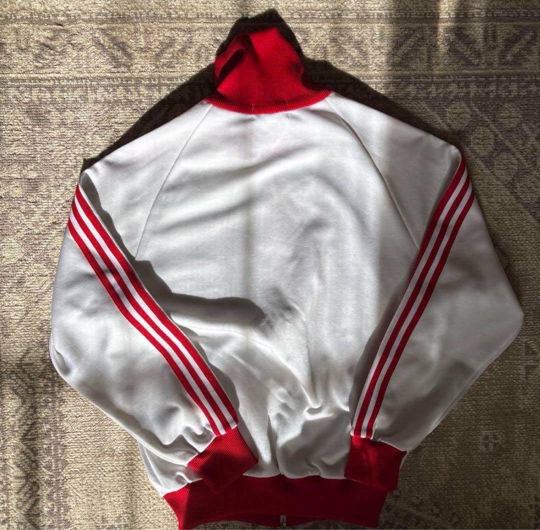 [美品]80s adidas トラックジャケット white(白)×red(赤)