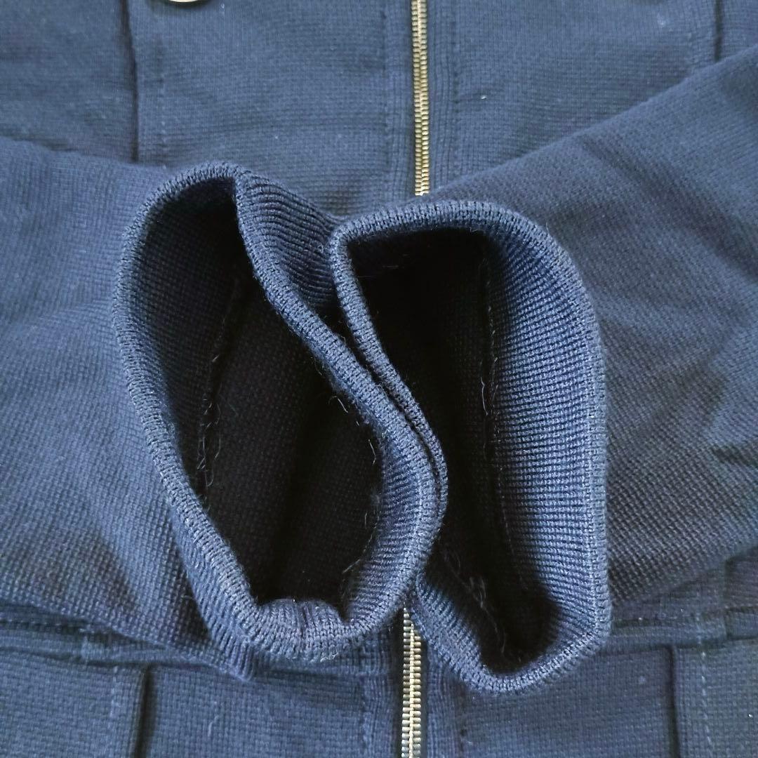 美品 セントジョン ナポレオン ジャケット パール ウール シルク ネイビー S