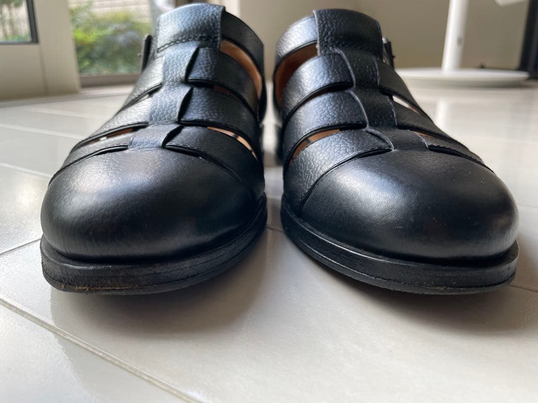 【美品】フラテッリジャコメッティ グルカサンダル ブラック レザー 箱有り