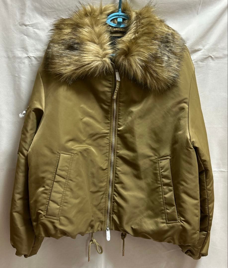 新品 ZARA ザラ フェイクファー襟 ボンバージャケット ZW M