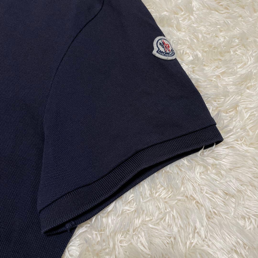 モンクレール　襟裏ロゴ　マグリア　ポロシャツ　ネイビー　Lサイズ