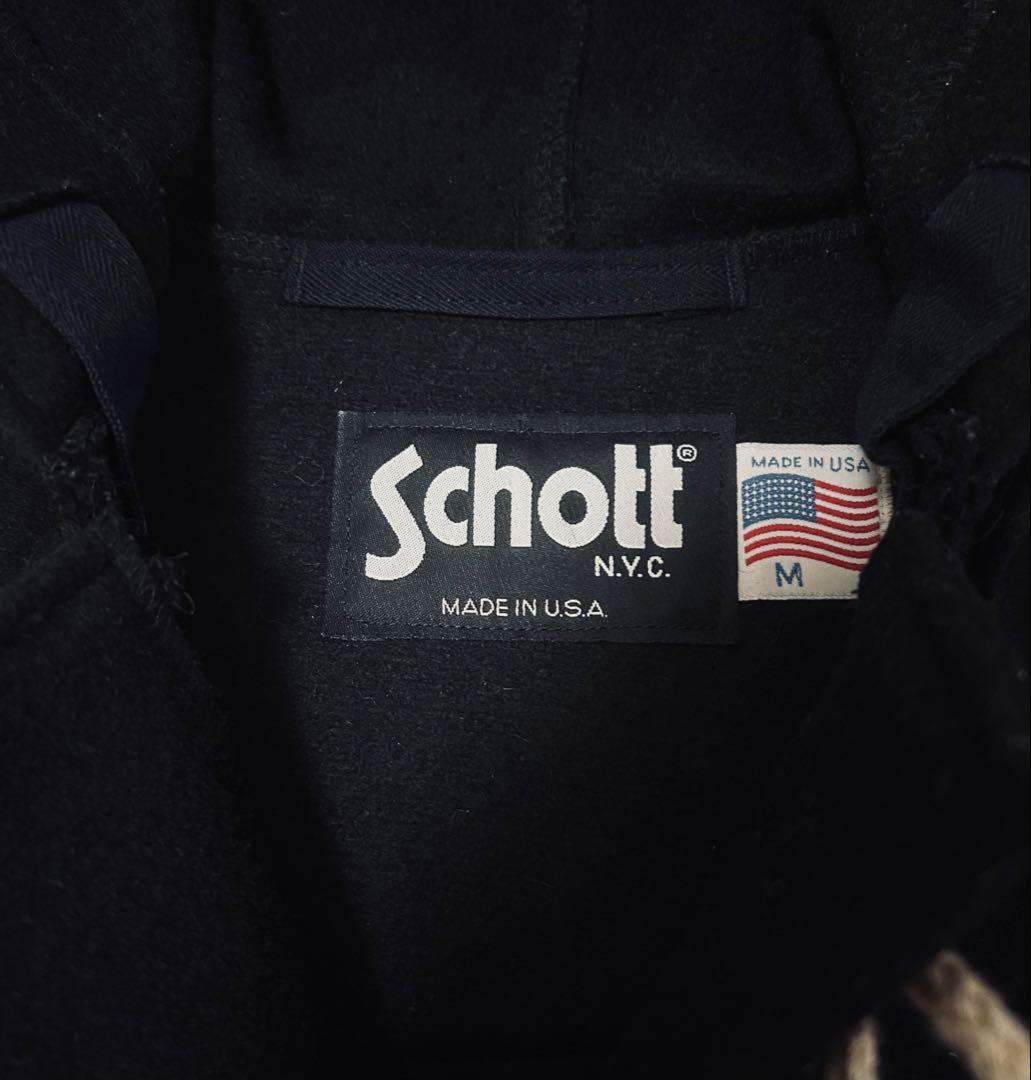 〈クリーニング済み〉 Schott ダッフルコート ブラック M