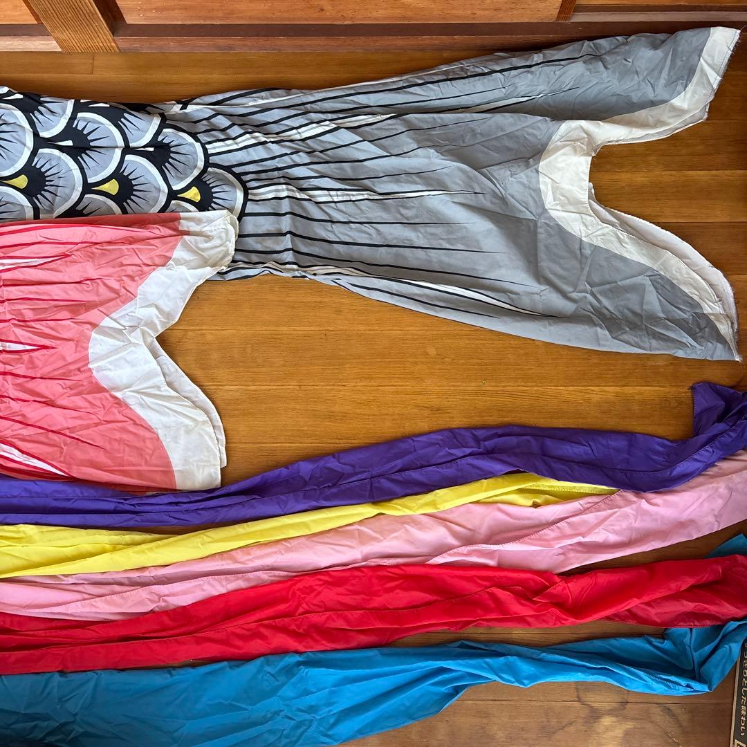 太郎鯉 鯉のぼり ４匹セット(黒6m.赤5m.青4m.五色6m)