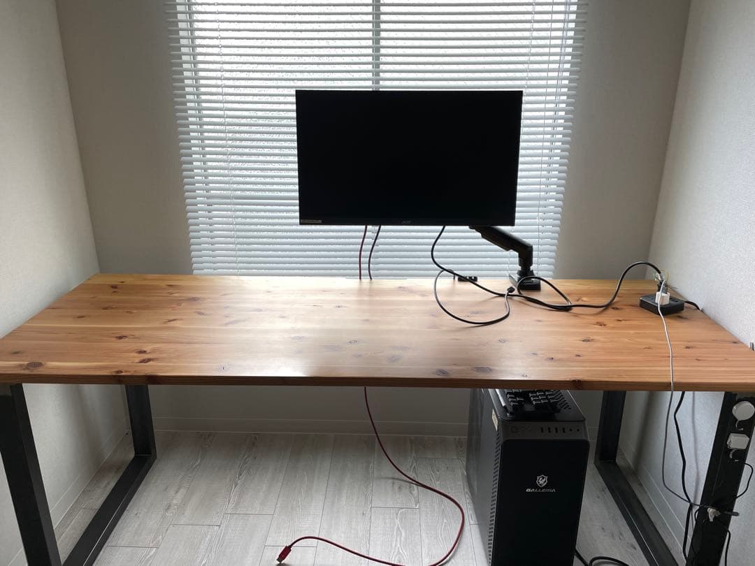 KANADEMONO PCデスク ダイニング 無垢 杉 アイアン180×66