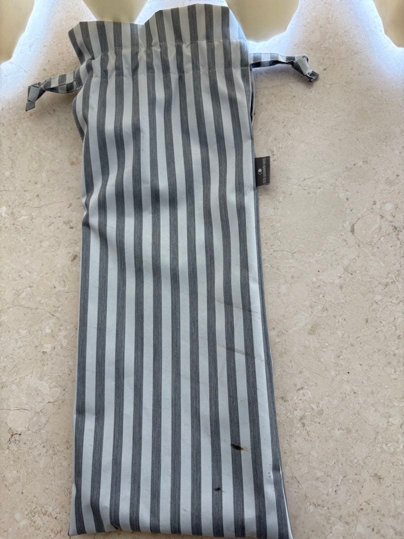 ストライプ柄フリル付き日傘　サンバリア100