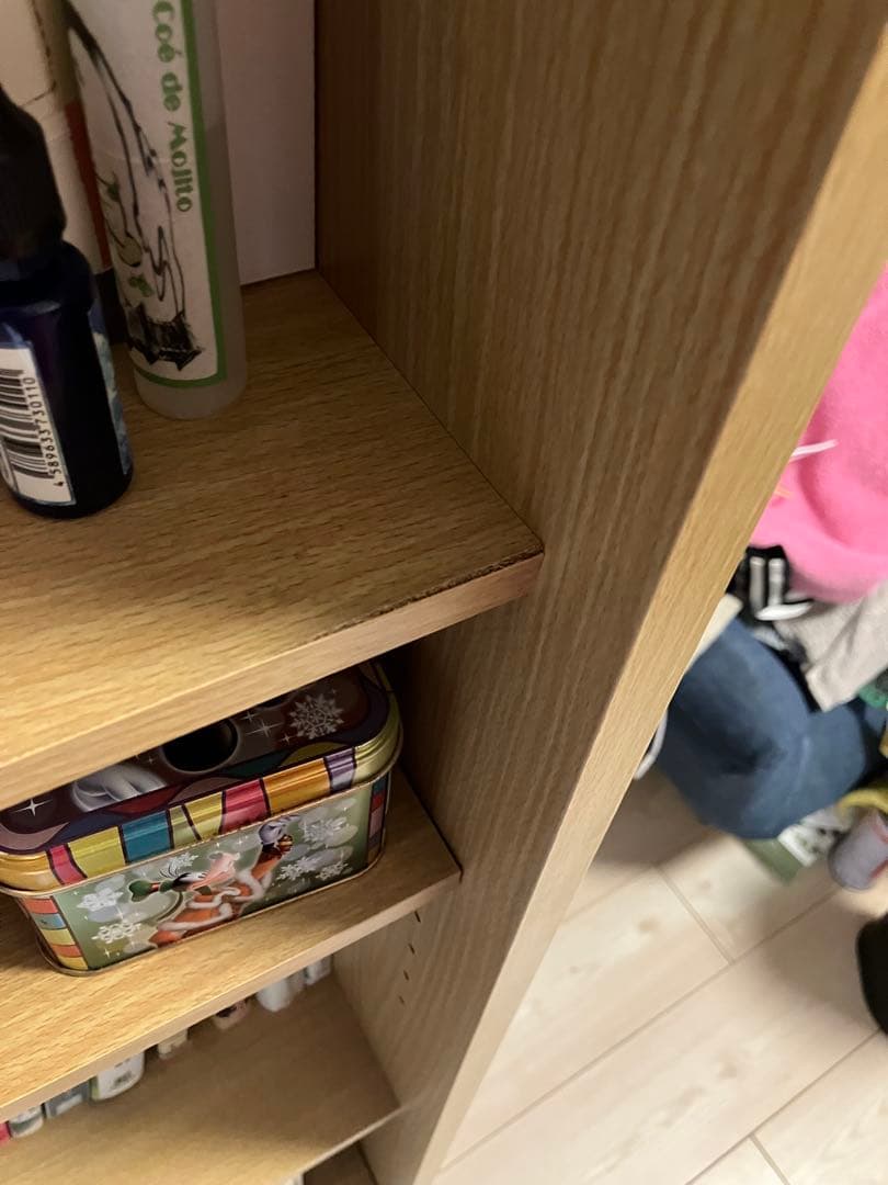 【送料込み/組み立て不要】木製ミラー付き収納ラック（ナチュラル）