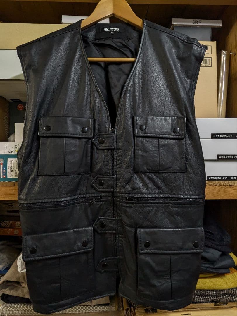 ラフシモンズ ２００２ＡＷ レザーベスト ヴァージニアクリーパー期