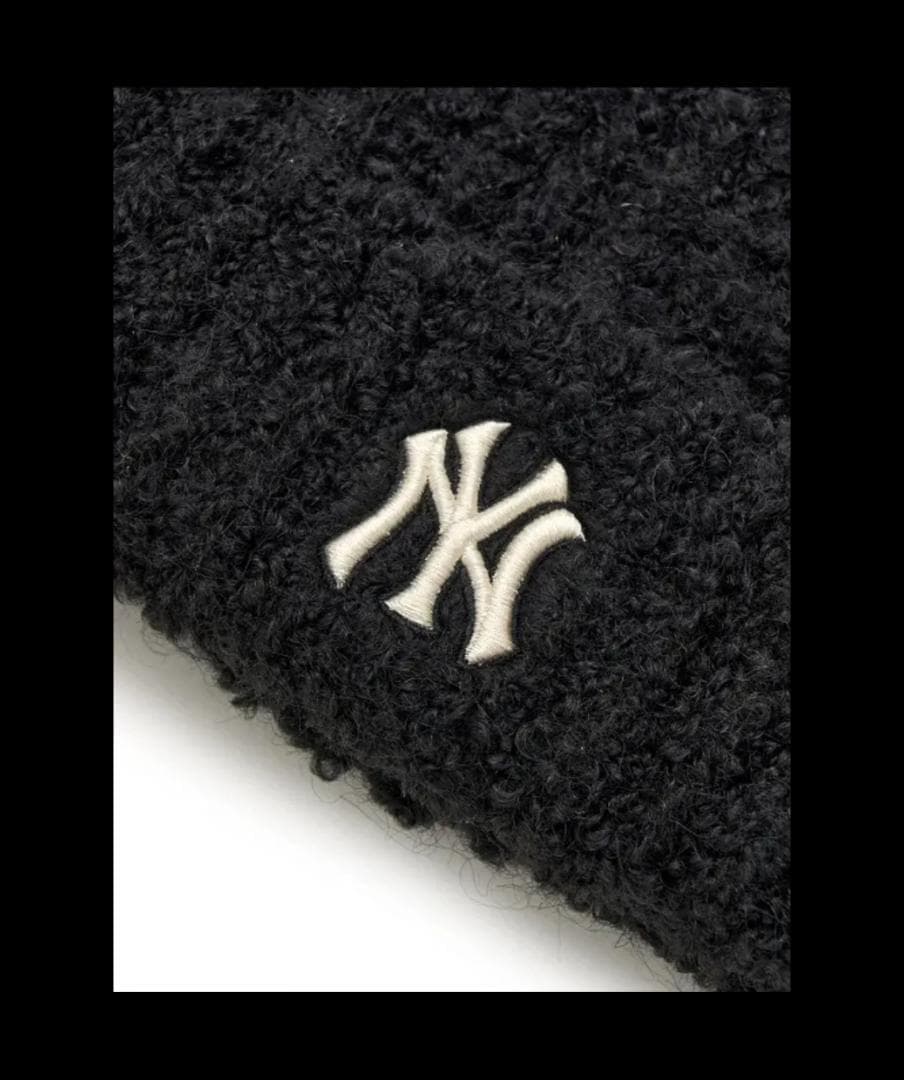 【新品】カリナ着用モデル 黒 MLB韓国公式ショップ限定 ビーニー 猫耳ニット帽