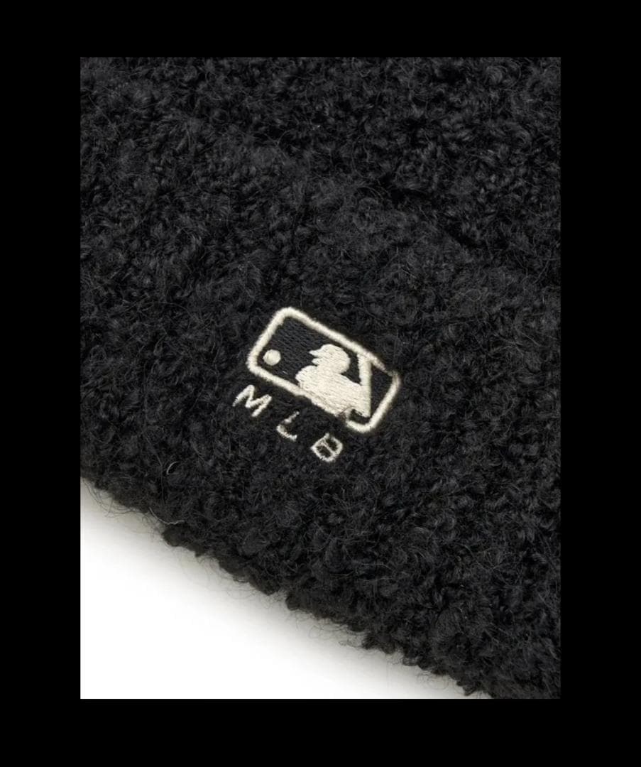 【新品】カリナ着用モデル 黒 MLB韓国公式ショップ限定 ビーニー 猫耳ニット帽