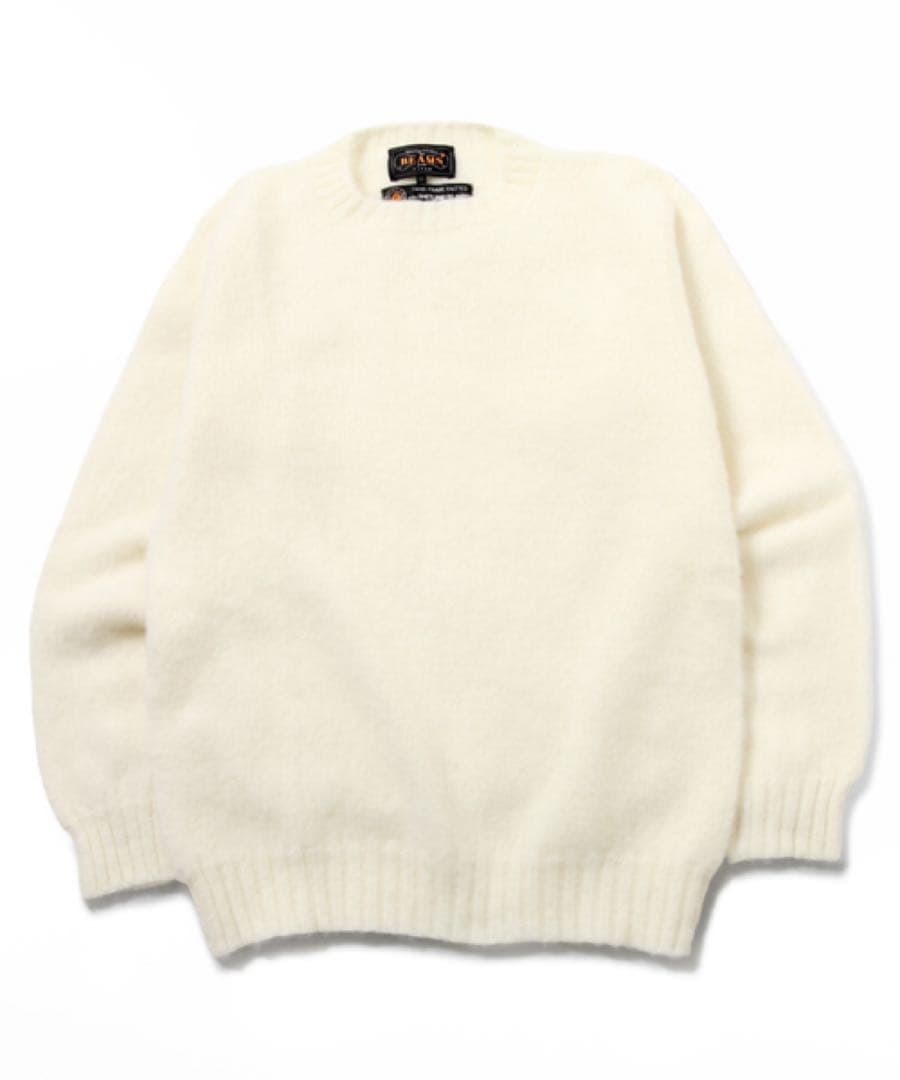 ビームスプラス シェットランドニット Winter White 200