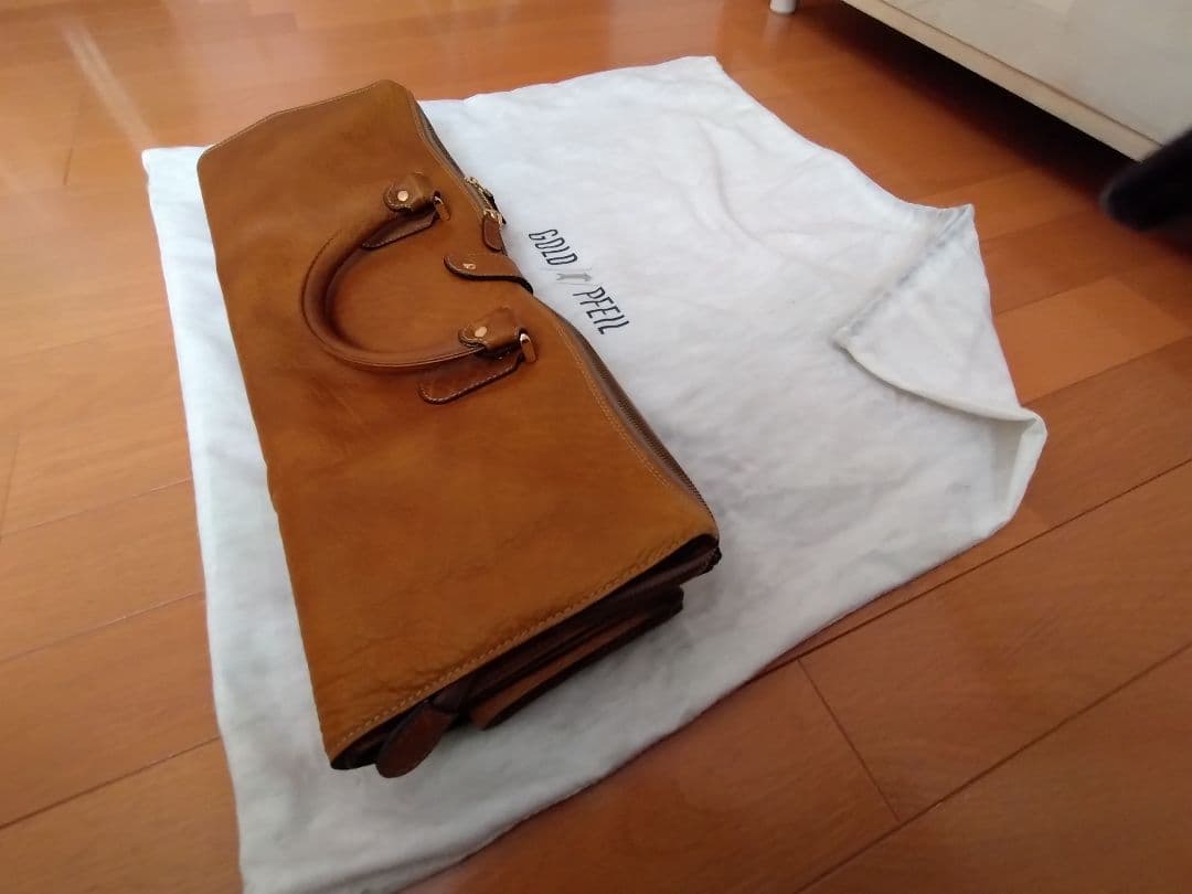 GOLD/PFEIL ブラウンレザーボストンバッグ