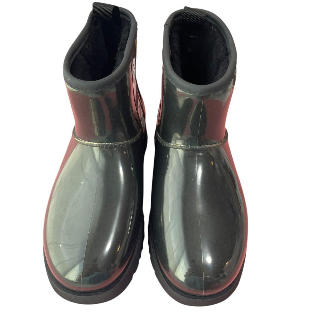 MT様綺麗　アグ　UGG クラッシッククリアミニ　レインブーツ　ブラック24cm