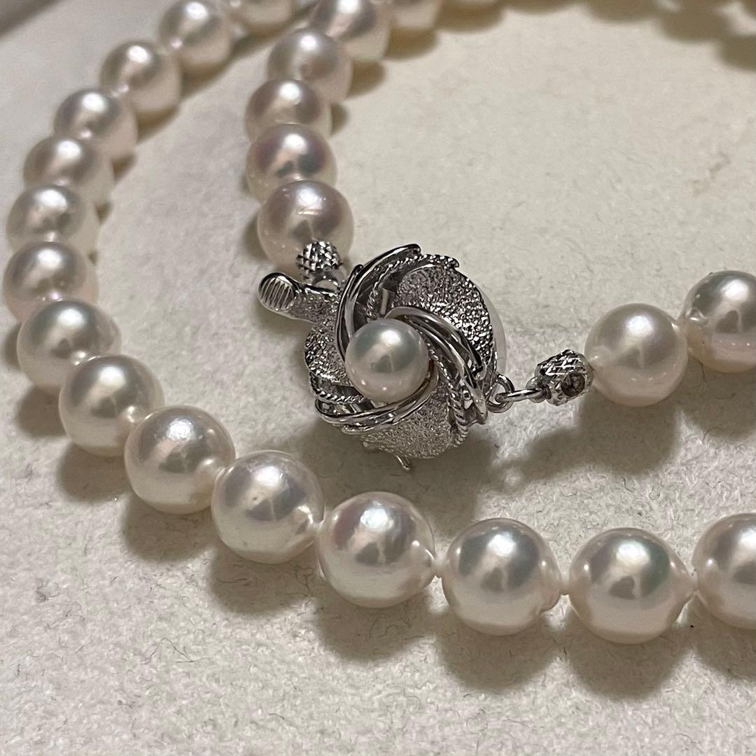 【テリ強✨大珠】 あこや真珠 ネックレス 7.5-8.0 パール アコヤ 本真珠