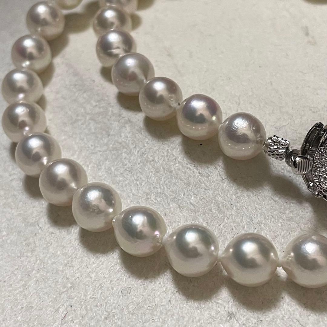 【テリ強✨大珠】 あこや真珠 ネックレス 7.5-8.0 パール アコヤ 本真珠