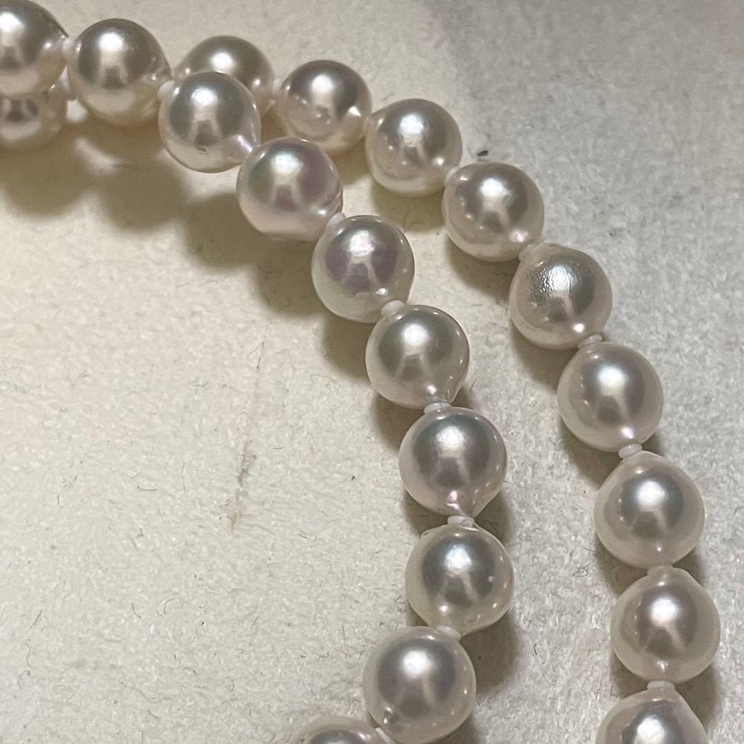 【テリ強✨大珠】 あこや真珠 ネックレス 7.5-8.0 パール アコヤ 本真珠