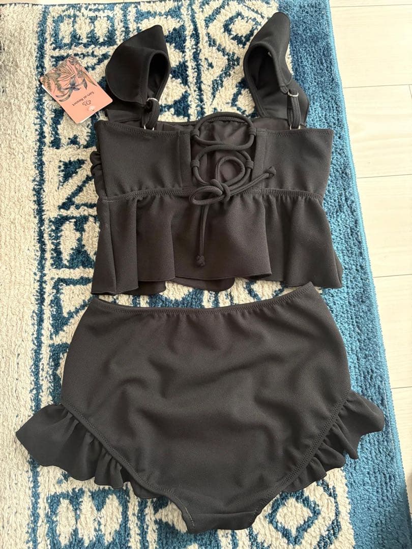 San-ai Resort ブラック ノンワイヤービキニ 9M