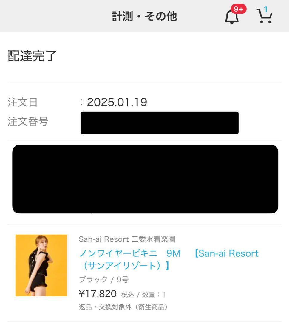 San-ai Resort ブラック ノンワイヤービキニ 9M