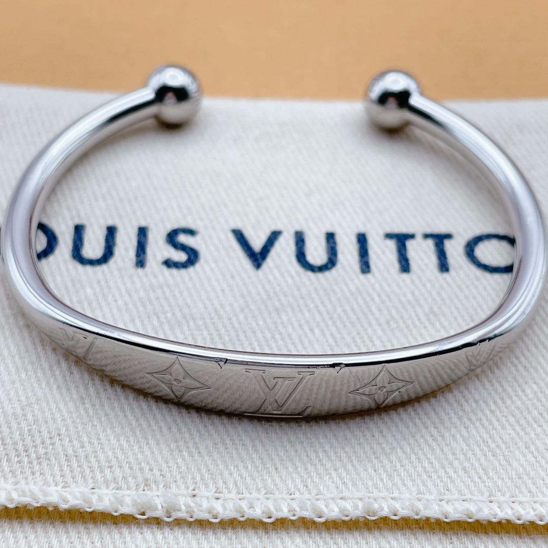 LOUIS VUITTON バングル　ジョンク　モノグラム　シルバー　ブラスレ
