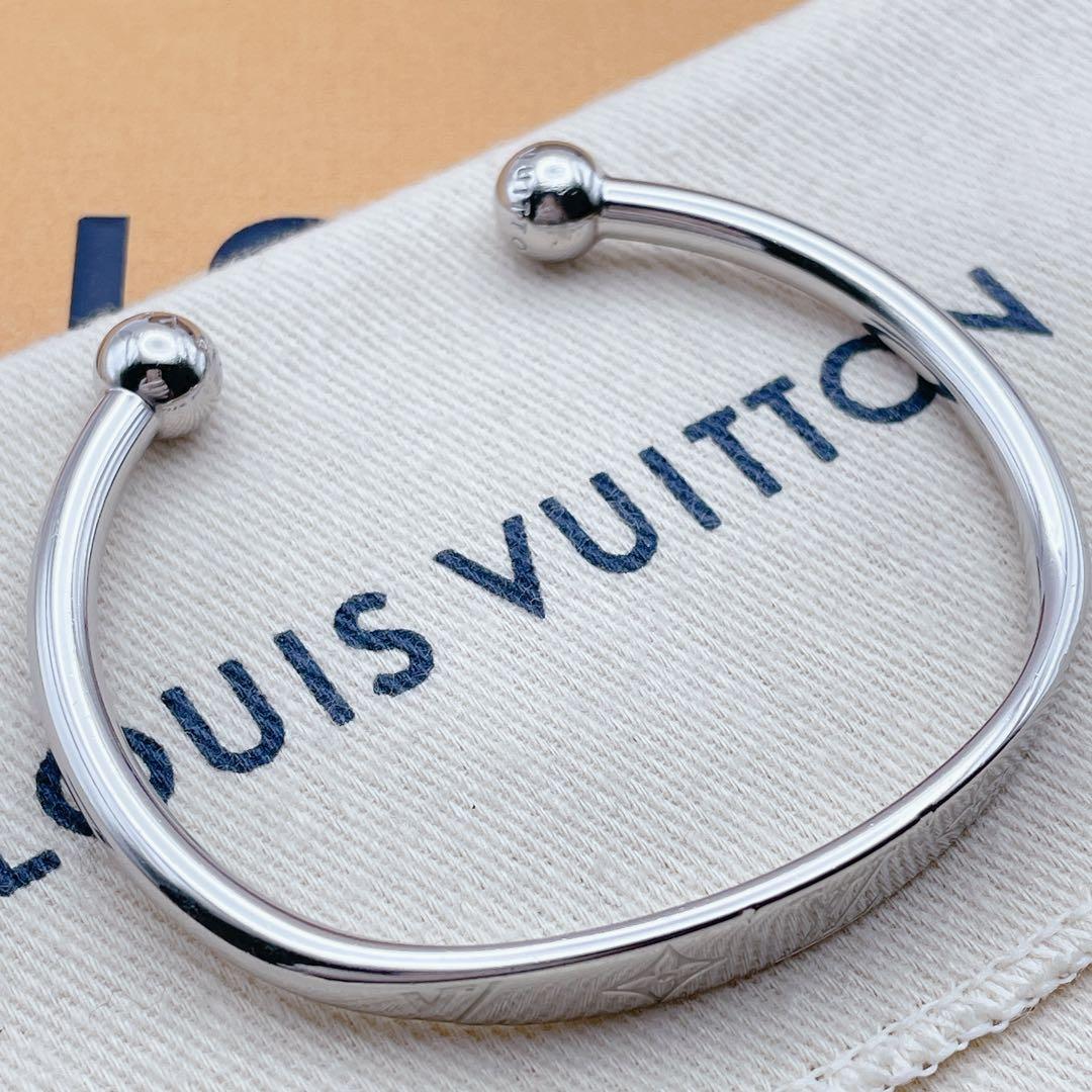 LOUIS VUITTON バングル　ジョンク　モノグラム　シルバー　ブラスレ