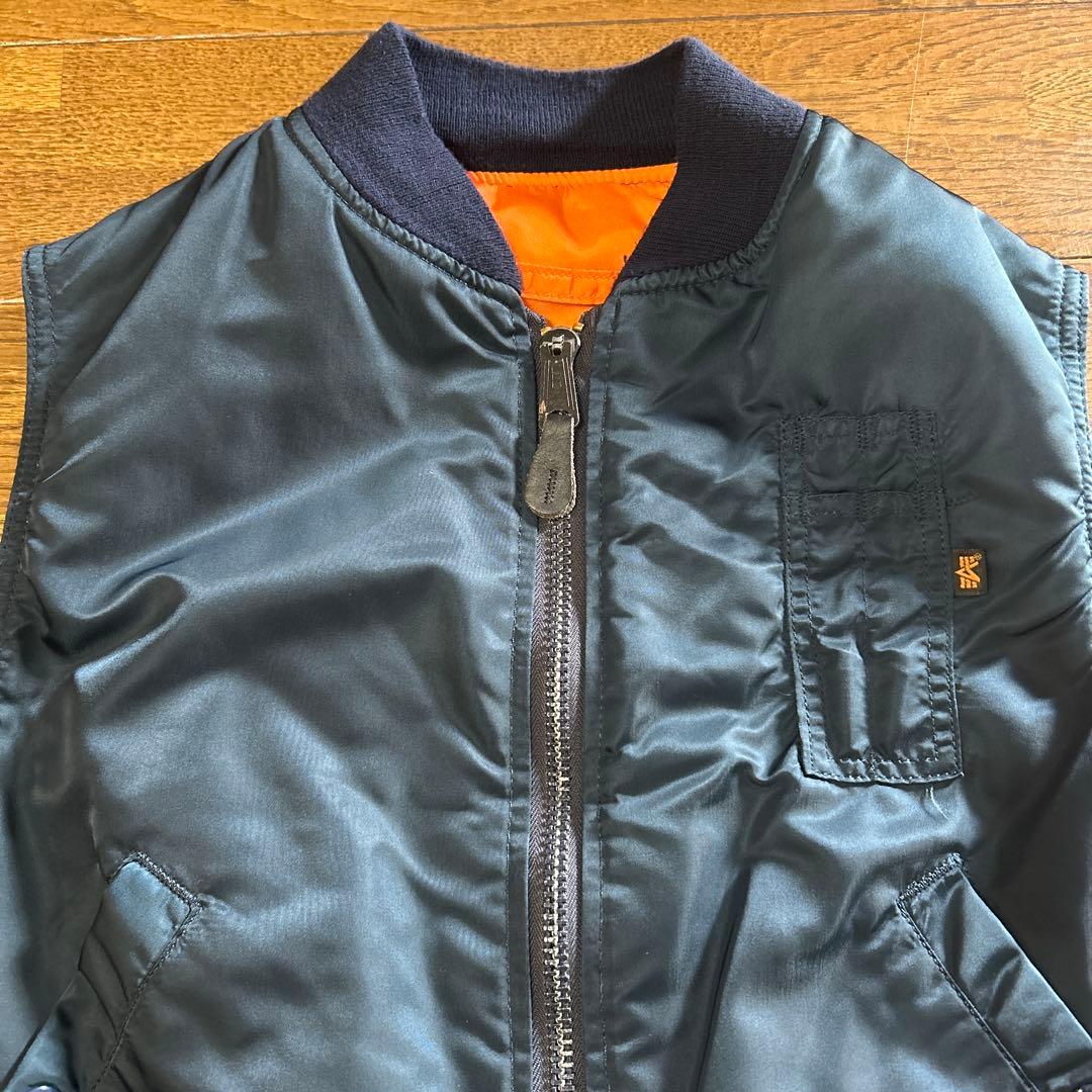 アルファ アメリカ製 MA-1 ネイビー オレンジ M ベスト リーバシブル