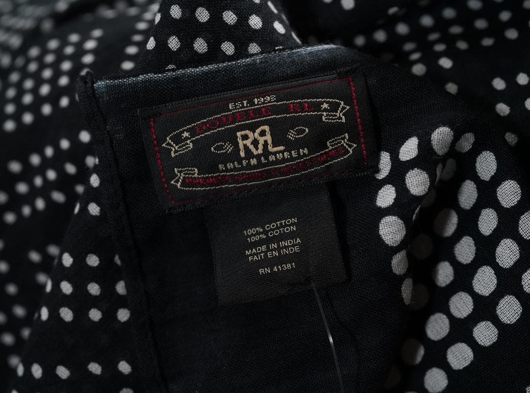 タグ付き インド製 RRL ドット柄 バンダナ ストール コットン インド綿