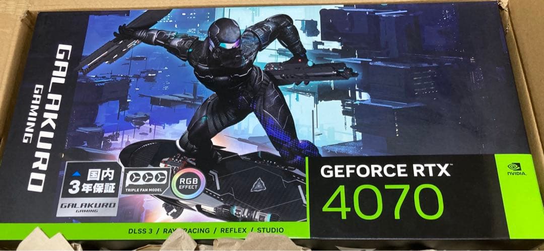 GeForce RTX4070 12GB GALAKURO トリプルファン