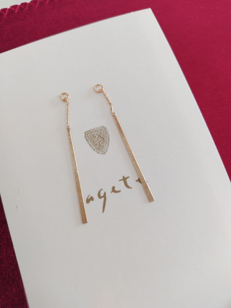 agete k10 ピアスチャーム イエローゴールド マット