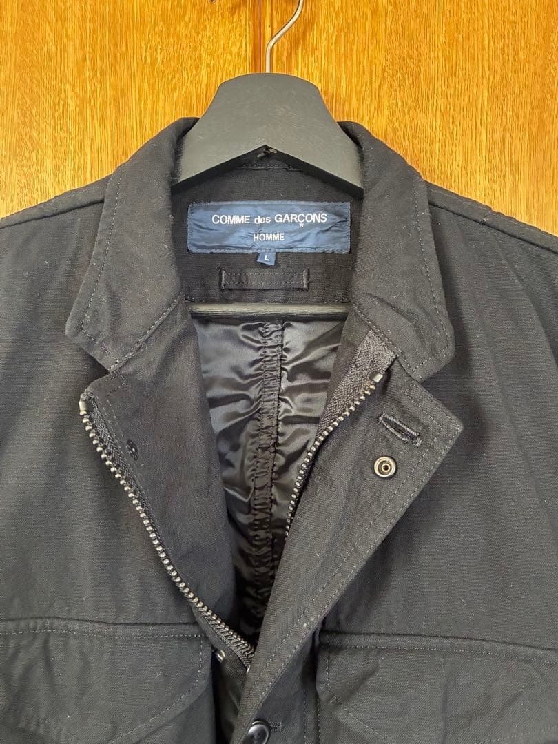 COMME des GARÇONS HOMME ブラックミリタリージャケット